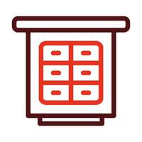 Filling Cabinet Vector Thick Line Two Color Icons For Personal And Commercial Use.