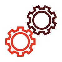 Cogwheel Vector Thick Line Two Color Icons For Personal And Commercial Use.