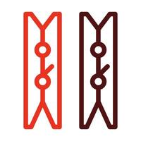 Clothes Peg Vector Thick Line Two Color Icons For Personal And Commercial Use.