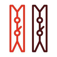 Clothes Peg Vector Thick Line Two Color Icons For Personal And Commercial Use.