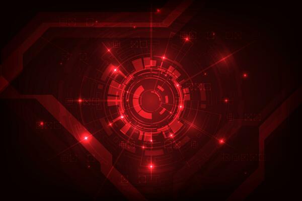 Vector digital hud technology adstract with red light futuristic background.