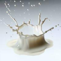 Splash effect of milk high speed photography. photo