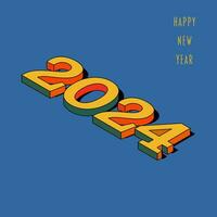 2024 happy new year. Template with colorful letter logo for calendar, poster, flyer, banner. vector
