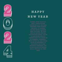 2024 happy new year. Template with colorful letter logo for calendar, poster, flyer, banner. vector