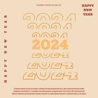 2024 happy new year. Template with colorful letter logo for calendar, poster, flyer, banner. vector