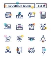 conjunto de colegio y educación íconos vector