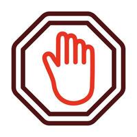 Stop Vector Thick Line Two Color Icons For Personal And Commercial Use.