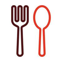 Cutlery Vector Thick Line Two Color Icons For Personal And Commercial Use.