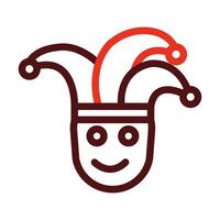 Jester Vector Thick Line Two Color Icons For Personal And Commercial Use.