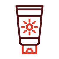 Sunscreen Vector Thick Line Two Color Icons For Personal And Commercial Use.