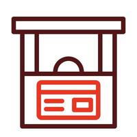 Ticket Counter Vector Thick Line Two Color Icons For Personal And Commercial Use.