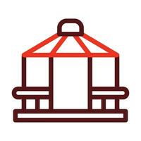 Gazebo Vector Thick Line Two Color Icons For Personal And Commercial Use.