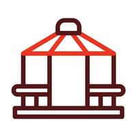 Gazebo Vector Thick Line Two Color Icons For Personal And Commercial Use.