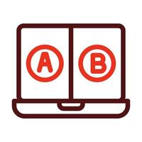 Ab Testing Vector Thick Line Two Color Icons For Personal And Commercial Use.