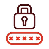 Security Pin Vector Thick Line Two Color Icons For Personal And Commercial Use.