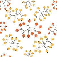 Autumn berries seamless pattern for wrapping paper and fabrics and clothes print and festive packaging vector