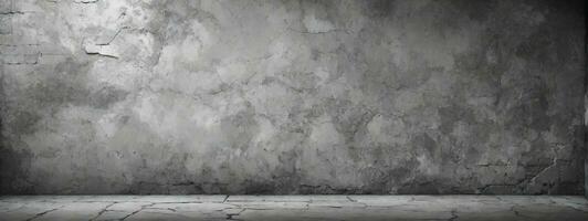 Old wall texture cement dark black gray background abstract grey color design are light with white gradient background.. AI generated photo