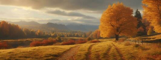 autumn scene. AI generated photo