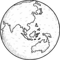 cartoon sketch of globe isolated vector