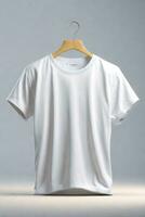 White T-Shirt, Mockup template for design print. AI generated photo