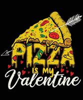 pizza is my valentine vector