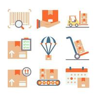 Shipping Delivery and Logistic Color Vector Elements Icons