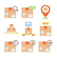 Shipping Delivery and Logistic Color Vector Elements Icons