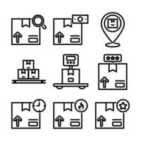 Shipping Delivery and Logistic Line Vector Elements Icons