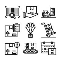 Shipping Delivery and Logistic Line Vector Elements Icons