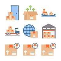 Shipping Delivery and Logistic Color Vector Elements Icons