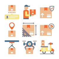 Shipping Delivery and Logistic Color Vector Elements Icons