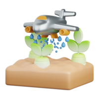 3d rendering watering plants isolated useful for agriculture, technology, smart farm and innovation design element png