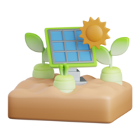 3d rendering solar panel isolated useful for agriculture, technology, smart farm and innovation design element png