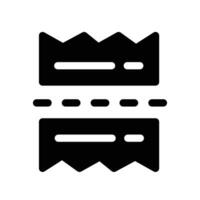 Split bill solid icon. Exchange broken Bill Paper Logo. Financial charges and Taxation Symbol. For mobile concept and web. Vector illustration design on white background. EPS 10
