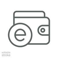 E-wallet line icon. digital wallet Can be used for web and mobile. Mobile banking, online finance e-commerce payment application for mobile phone vector illustration design on white background EPS 10