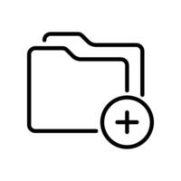 Add Files Vector glyph Icon, Add folder symbol. Empty folder New directory for document. Portfolio storage. Online gallery outline logo pictogram. Vector illustration design on white background EPS 10