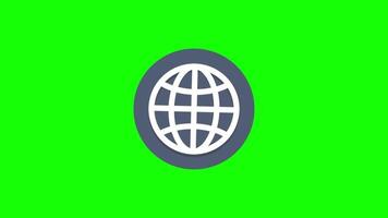 een wereldbol icoon Aan een groen achtergrond video