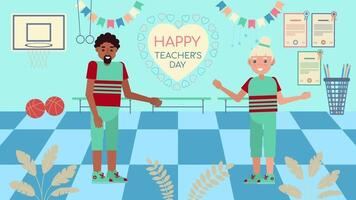 happy teachers day vector illustration video