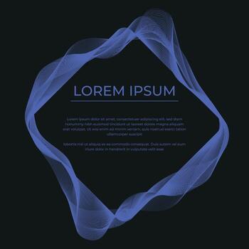 gradient color wavy lines frame vector