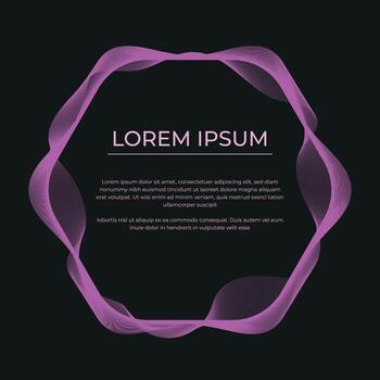 gradient color wavy lines frame vector