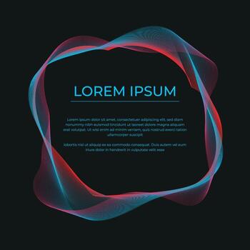 gradient color wavy lines frame vector