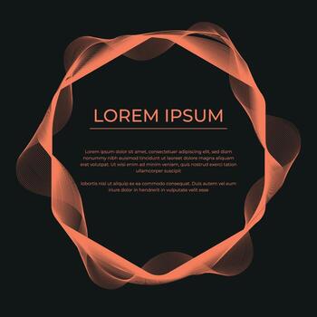 gradient color wavy lines frame vector