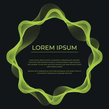 gradient color wavy lines frame vector