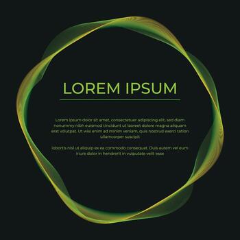 gradient color wavy lines frame vector