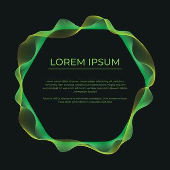 gradient color wavy lines frame vector