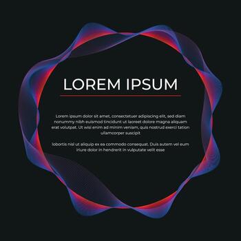 gradient color wavy lines frame vector