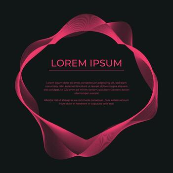 gradient color wavy lines frame vector