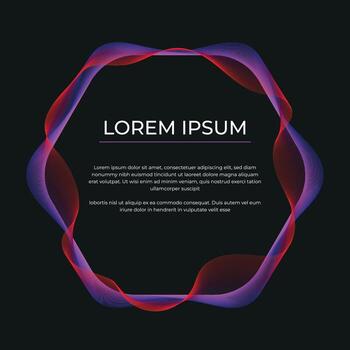 gradient color wavy lines frame vector