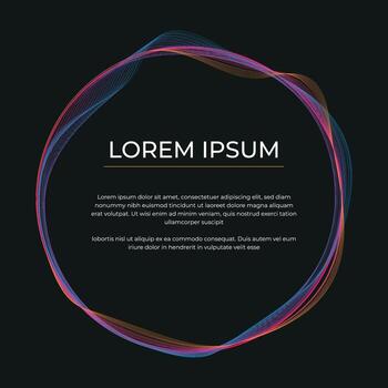 gradient color wavy lines frame vector