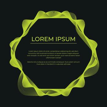 gradient color wavy lines frame vector